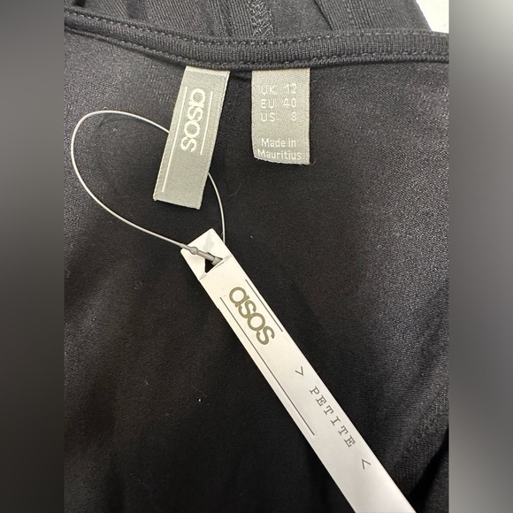 NWT ASOS Petite Wrap Front Maxi Dress in Black Sz 8 - Picture 7 of 8